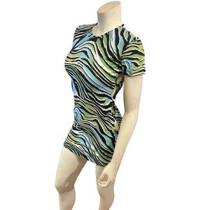 Warped Zebra Blue Freya Mini Dress